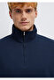 Semi-Zip Navy Blue Sweatshirt 0S10537-86623 - 7