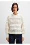 Round Neck Ecru Sweater Loose Fit / Relaxed Fit 1710881-80194 - 3