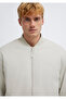 Logo Embroidered Gray Bomber Jacket 0110774-70144 - 7