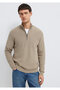 Half-Zip Beige Sweater Regular Fit / Normal Cut 0710396-70355