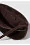 Suede Leather Dark Brown Shoulder Bag 1913695-29718 - 7