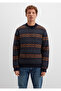 Wool Blend Navy Blue Sweater Regular Fit / Regular Cut 0710331-70497 - 3