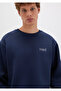 Logo Printed Navy Blue Sweatshirt 0S10379-70488 - 3