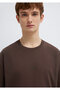 Logo Printed Brown Basic T-Shirt Relaxed Fit / Comfortable Cut 0613093-70251 - 7