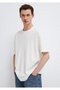 Logo Printed White Basic Interlock T-Shirt Loose Fit / Comfortable Loose Cut 0613102-80194 - 2