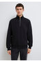 Semi-Zip Black Basic Sweatshirt 0S10419-900 - 3