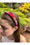 Bym061 - Red Embroidered Hand Embroidered Design Evening Dress and Hair Accessory - 3