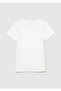 Ribbed Ecru Basic T-Shirt Fitted / Bodycon Cut 7610260-70057 - 3