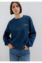 Logo Printed Navy Blue Sweatshirt 1611656-82454 - 2