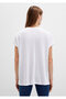 V-Neck White Basic Viscose T-Shirt Regular Fit 166449 -620 - 5