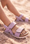 Unisex Children's Lilac Sandals with Velcro at the Ankle, Adjustable Thick Sole, Comfortable Lightweight Shoes 316 - 3