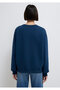 Logo Printed Navy Blue Sweatshirt 1611656-82454 - 6
