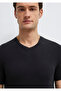 Stretch V-Neck Black Basic T-Shirt Fitted / Fitted Cut 061748 -900 - 6