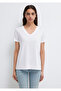 V-Neck White Basic T-Shirt Regular Fit / Normal Cut 166248-620 - 3