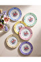 Flores Gold Decorated Blue Porcelain Cake Plate 19 cm - 3