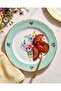 Flores Gold Decorated Floral Green Porcelain Cake Plate 19 cm - 2