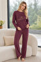 Plum Heart Patterned Cashmere Pajama Set - 2
