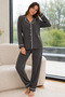 Anthracite Pitikare Waffle Front Buttoned Pajama Set - 2
