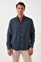 Cotton Regular Fit Buttoned Collar Winter Shirt Men's Shirt Cf24W127079 - 3