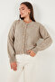 Premium Regular Fit Crew Neck Soft Textured Cardigan Women's Cardigan 680Hi00147 - 7