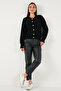 Premium Regular Fit Crew Neck Soft Textured Cardigan Women's Cardigan 680Hi00147 - 3