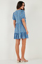 Regular Fit V-Neck Balloon Sleeve Patterned Mini Dress Women's Dress 67810045 - 7