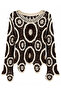 Mabel Crochet Motif Openwork Sweater Women's Red Brown