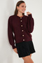 Premium Regular Fit Crew Neck Soft Textured Cardigan Women's Cardigan 680Hi00147 - 6