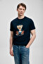 تي شيرت تيدي مودرن جرافيك باللون الأزرق الداكن