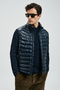 Glenn Goose Feather Men's Coat Navy Blue - 3