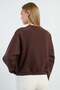 3 Thread Heart Embroidered O Oversized Sweatshirt - 8