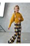 Girl's bat sleeve knitwear sweater diamond patterned pants 2-piece set - 2