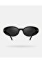 Black Slanted Seldom Sunglasses Polarized Protected U400 Sturdy New Season Hit Glasses - 5
