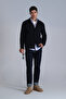 Navy Blue Solid Men's Cardigan - 4
