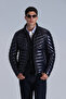 Luc Men's Goose Feather Coat Navy Blue - 3