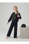 Girl's New Year Themed Knitwear Cardigan Beret Trousers 3-Piece Set - 3