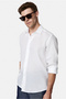 Long Sleeve Regular Fit Plain 100% Linen Shirt - 4