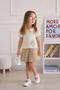My Little Girl's Floral Appliqué Shorts and Skirt Set - Cream