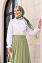 Ruffled Front Scalloped Sleeve Elasticated Blouse -White