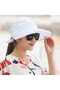 - Sea Hat with Uv Protection, Detachable Zipper - Bow on the Back - White Color - 2