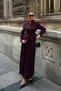 Burgundy Embroidery Detailed Jacket Pleated Skirt Women's Suit - 5