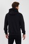 Black Kangaroo Pocket Hooded Zippered Cotton Inside Men's Sweatshirt - 6