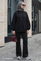 Black Tracksuit Set with Zipper