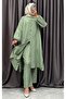 Linen Look Half Button Suit - 3