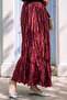 Pearl Satin Claret Red Skirt - 3
