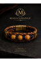 Men's Bracelet Genuine Leather Special Design Coffee Color Special Day 21 cm - 2