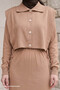 Camel Suit with Bolero Dress - 2