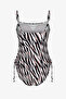 Macey Strapless Balen Zebra Patterned Swimsuit - 6