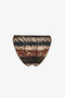 Cesira Minimal Zebra Patterned Glittery Mid-Waist Bikini Bottom - 5