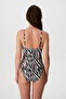 Macey Strapless Balen Zebra Patterned Swimsuit - 2